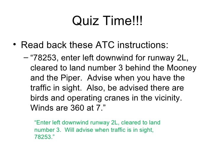 Traffic Pattern and Communication (Groups B/C/D)