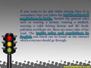 Traffic Rules and Regulations in Hindi- Shant Bharat