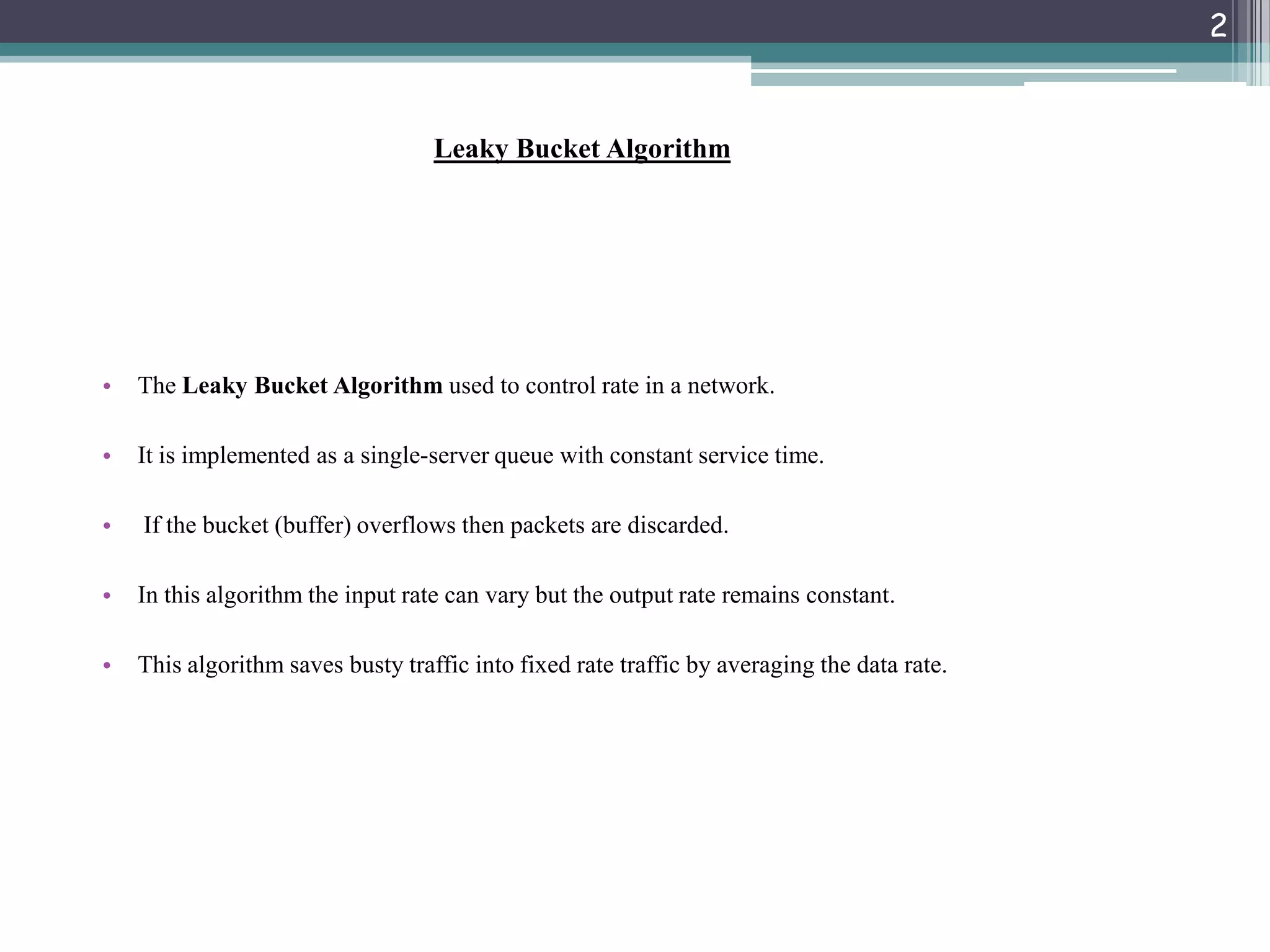 Leaky Bucket & Tocken Bucket Traffic shaping PPT