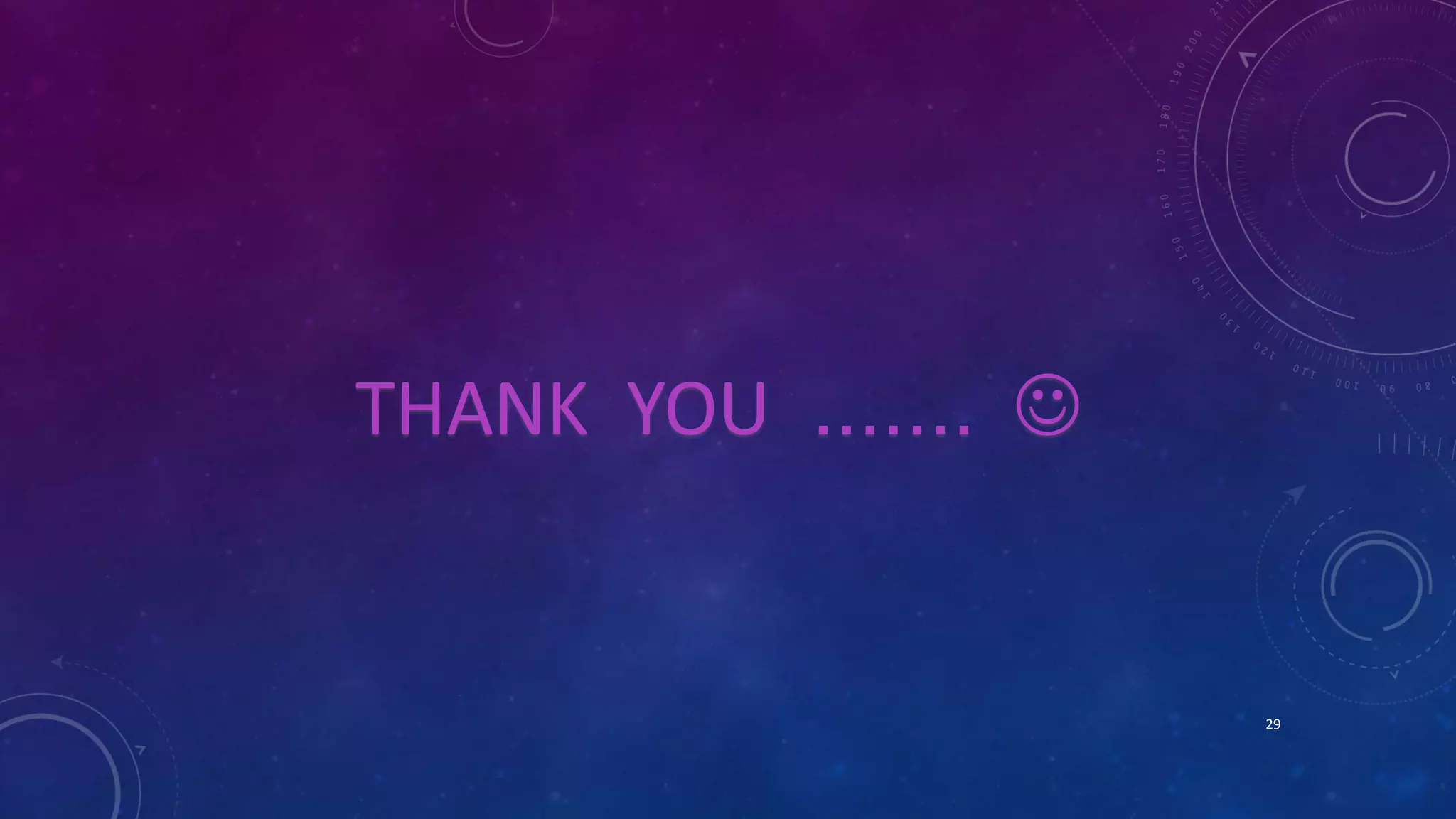 29 
THANK YOU .......  
