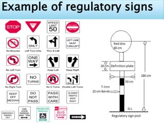 Example of regulatory signs
 