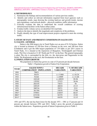 Traffic study on road network to identify the short term road ...