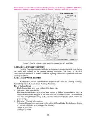 Traffic study on road network to identify the short term road ...
