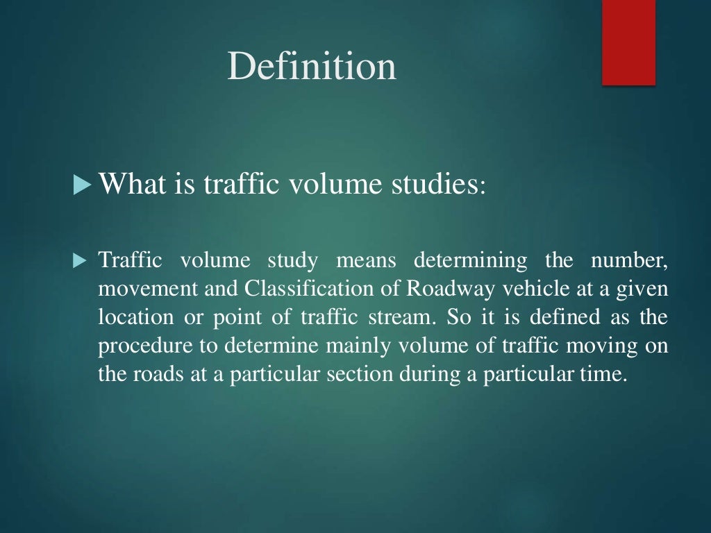 Traffic volume survey