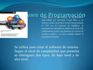 Software de base o SistemaTodos los programas necesitan, para ejecutarse en una PC, un programa base que se encargue de traducir sus instrucciones al lenguaje máquina. Este programa es el Sistema Operativo quien además es el único capaz de arrancar la PC y se encarga de administrar y controlar las funciones y recursos del equipo.