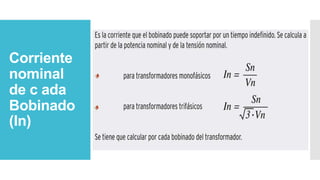 Corriente
nominal
de c ada
Bobinado
(In)
 