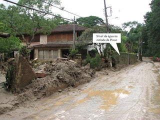 Nível da água na estrada da Posse 