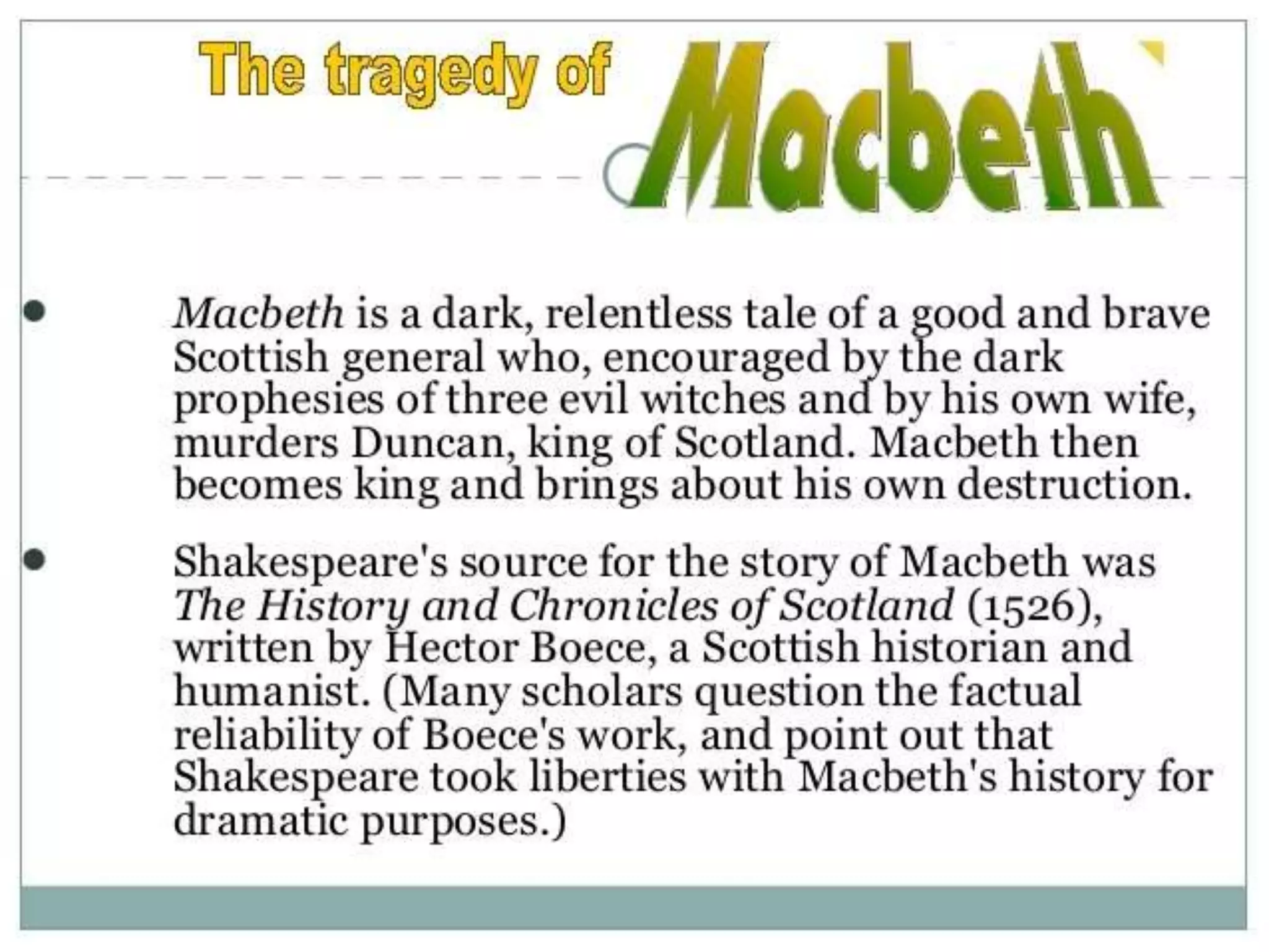 Tragic flaw in macbeth: HAMARTIA | PPTX