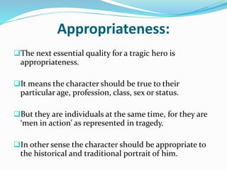 Aristotle's concept of Tragic hero