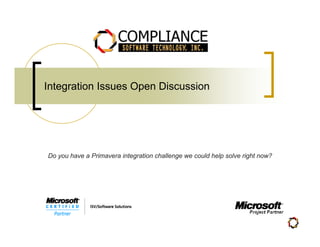 Integration Issues Open Discussion




Do you have a Primavera integration challenge we could help solve right now?
 