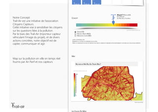Notre Concept:
Trail-Air est une initiative de l’association
Citoyens Capteurs.
Cette initiative vise à sensibiliser les c...