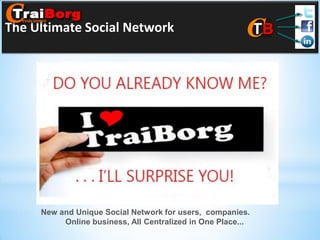 The Ultimate Social Network

New and Unique Social Network for users, companies.
Online business, All Centralized in One Place...

 