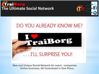 The Ultimate Social Network

New and Unique Social Network for users, companies.
Online business, All Centralized in One P...