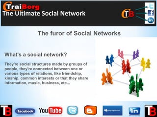 The Ultimate Social Network
The furor of Social Networks

What's a social network?
They're social structures made by group...