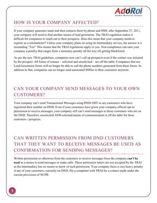 TRAI DND Cutting Your Business' Wings