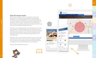 How the service works:
With the push of a button, drivers can speak with an advisor and
get assistance in locating the closest hotel with vacancy, booking
reservations, and even navigating there without ever lifting a finger in
the car. On the back end, advisors find the locations and offers to fulfill
the specific customer’s needs. They do this by connecting to GM’s
back-end system, supported by App Cloud, that exposes content from a
merchant community, also built with App Cloud.
The platform is also integrated with OnStar's existing call centers, where
teams use Service Cloud to manage cases with merchants, as well as
Marketing Cloud to drive email communications, personalized customer
journeys, and relevant offers to each consumer. Merchants have the
power to put offers directly into Salesforce and get analytics to see
campaign results.
Additionally, drivers can also use the AtYourService app on their mobile
devices from the comfort of their own homes. So before jumping on
the road, drivers can look ahead, get an offer, and send the directions
for navigation to their car, before they ever turn on the ignition.
SI Partner: IBM Global Business Services
10
AUTOMOTIVEANDTRANSPORTATION|GMONSTAR
 