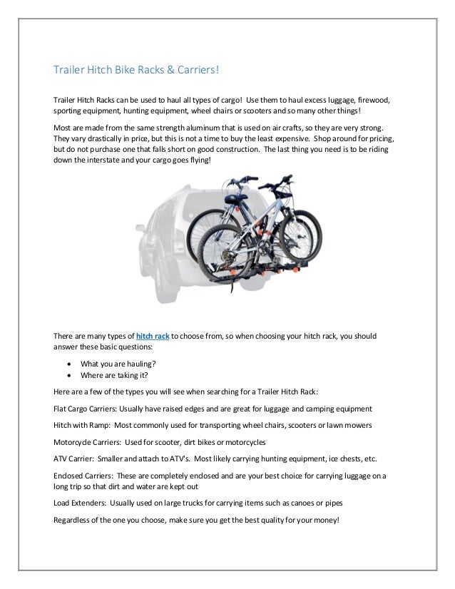 hitch haul bike rack