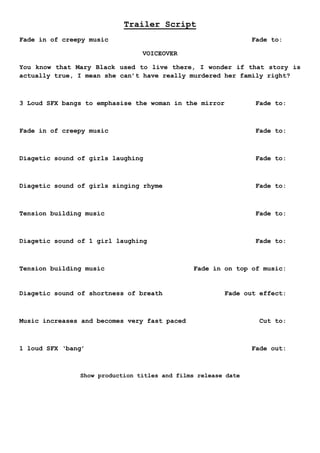 Script Trailer Trailer script | DOCX