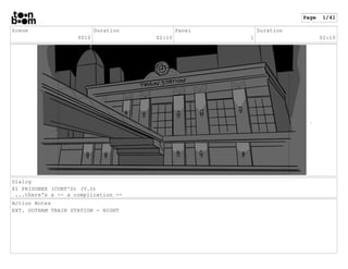 Scene
0010
Duration
02:10
Panel
1
Duration
02:10
Dialog
81 PRISONER (CONT'D) (V.O)
...there's a -- a complication --
Actio...