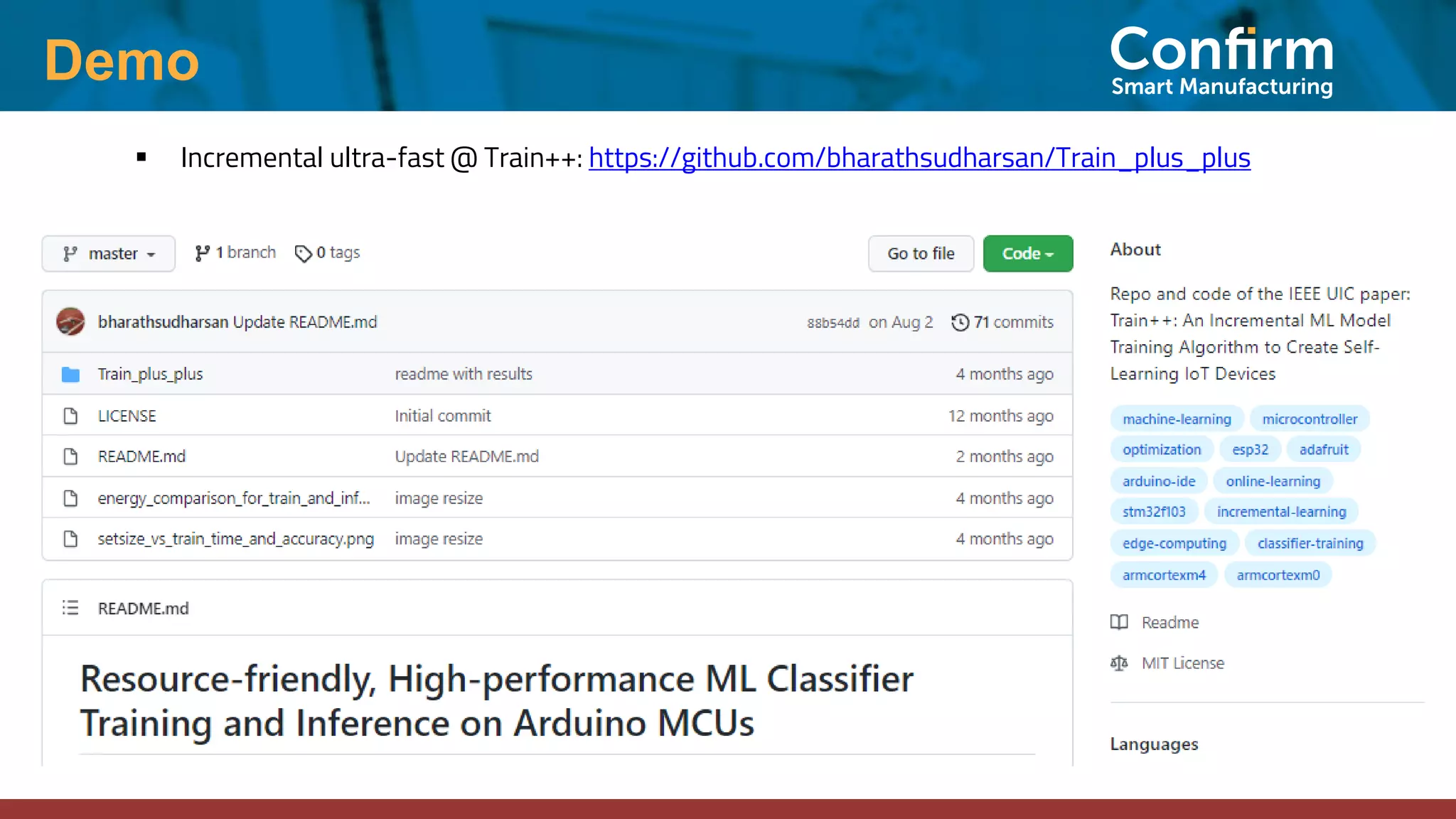 Demo
▪ Incremental ultra-fast @ Train++: https://github.com/bharathsudharsan/Train_plus_plus
 