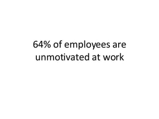 64% of employees are unmotivated at work 