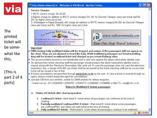 The printed ticket will be some- what like this. (This is part 2 of 4 parts) 