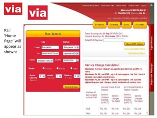   Rail ‘Home Page’ will appear as shown: 