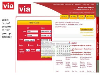 Select date of departu-re from prop up calendar: 