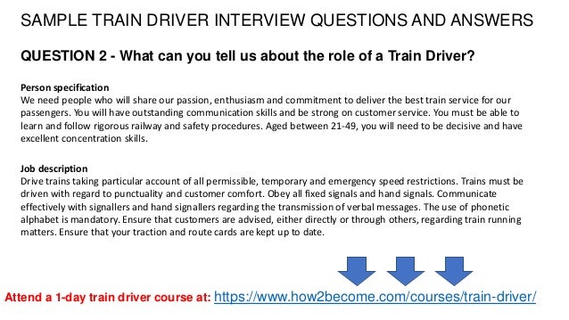 Train Driver Interview Questions And Answers Train Driver Interview Questions And Answers