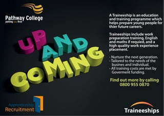 Traineeships - We deliver Traineeships programmes in the Birmingham  and throughout the West Midlands