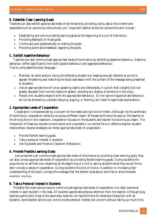 Trainee teachers' manual