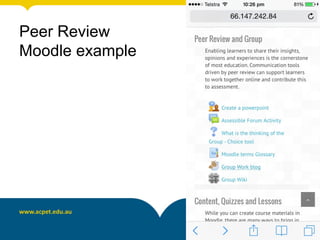 Peer Review
Moodle example
 