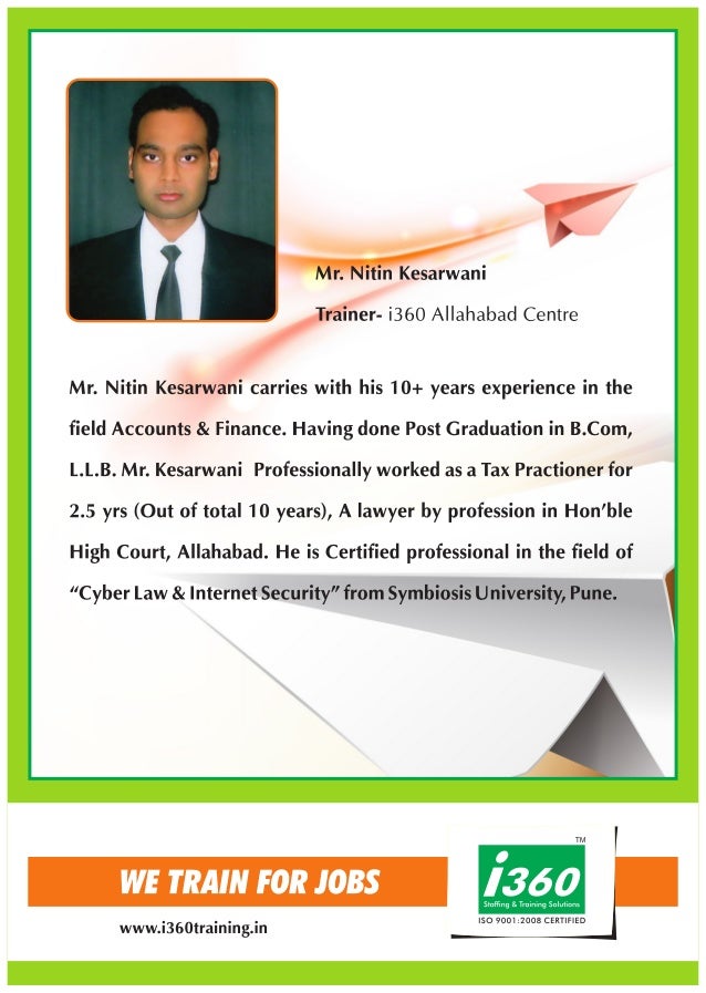 I360 Trainer profile Mr. Nitin Kesarwani