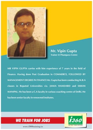 I360 Trainer profile  Mr. Vipin Gupta