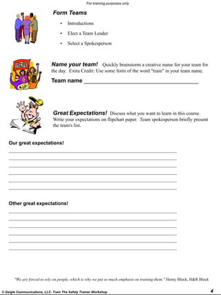 Team Expectations Form.pdf Traine the safety trainer | PPTX