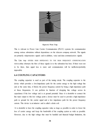 30
Figure-6.1 Wave Trap
This is relevant in Power Line Carrier Communication (PLCC) systems for communication
among variou...