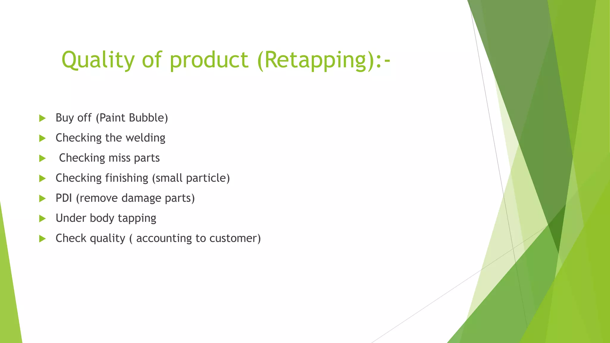 Retapping Trainig report in jbm group | PPTX