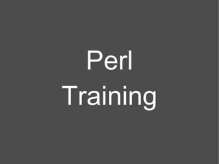 Perl Training 