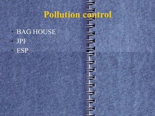 Pollution control BAG HOUSE JPF ESP 