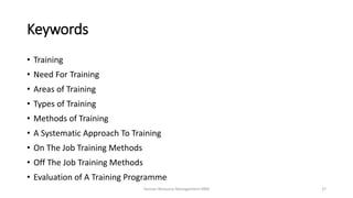 Training - Human Resource Management HRM | PPTX