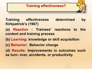 Training and Factors affecting effectiveness of training | PPTX