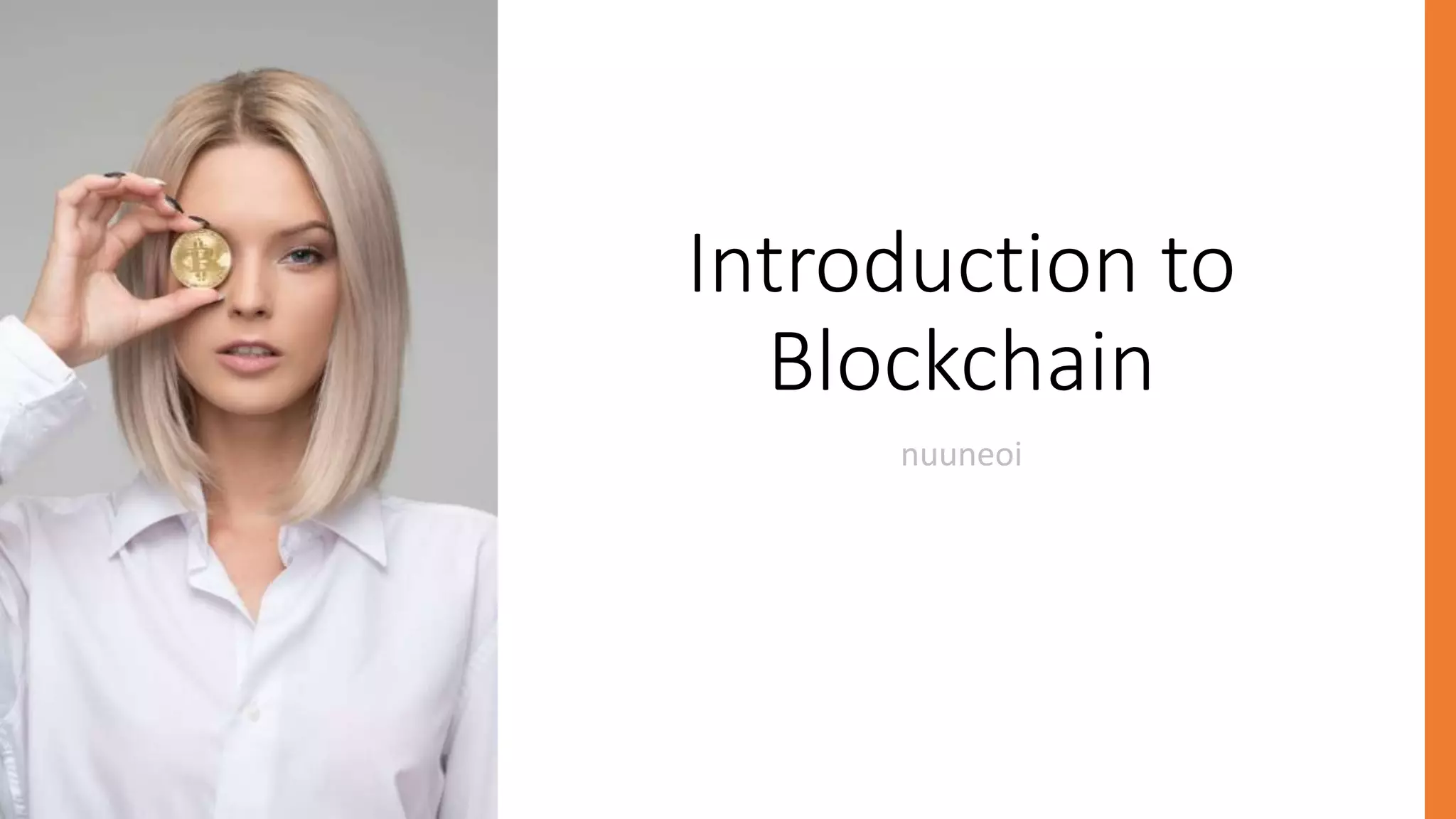 Introduction to
Blockchain
nuuneoi
 