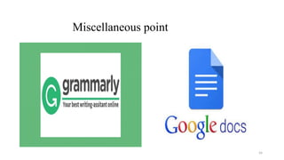 54
Miscellaneous point
 