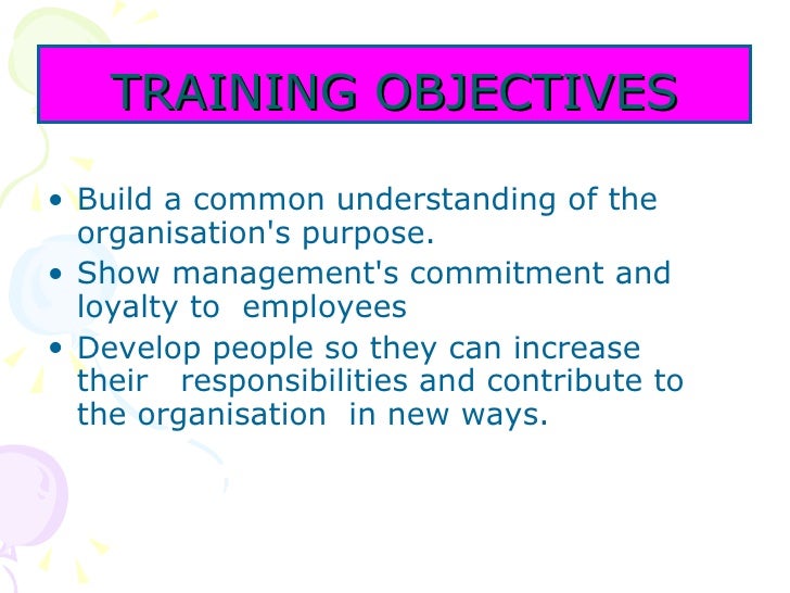 on job training objectives