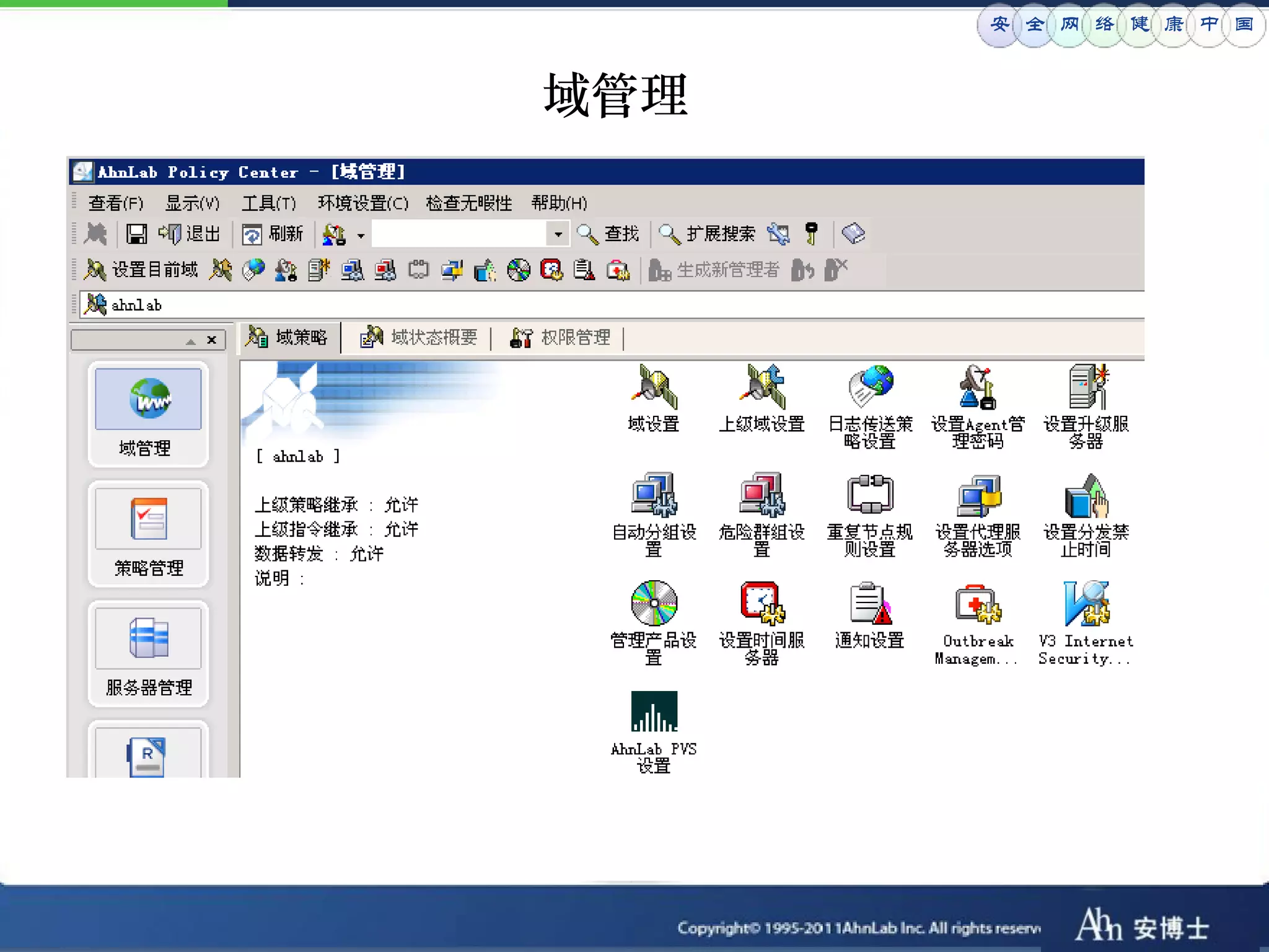 安 全 网 络 健 康 中 国


域管理
 