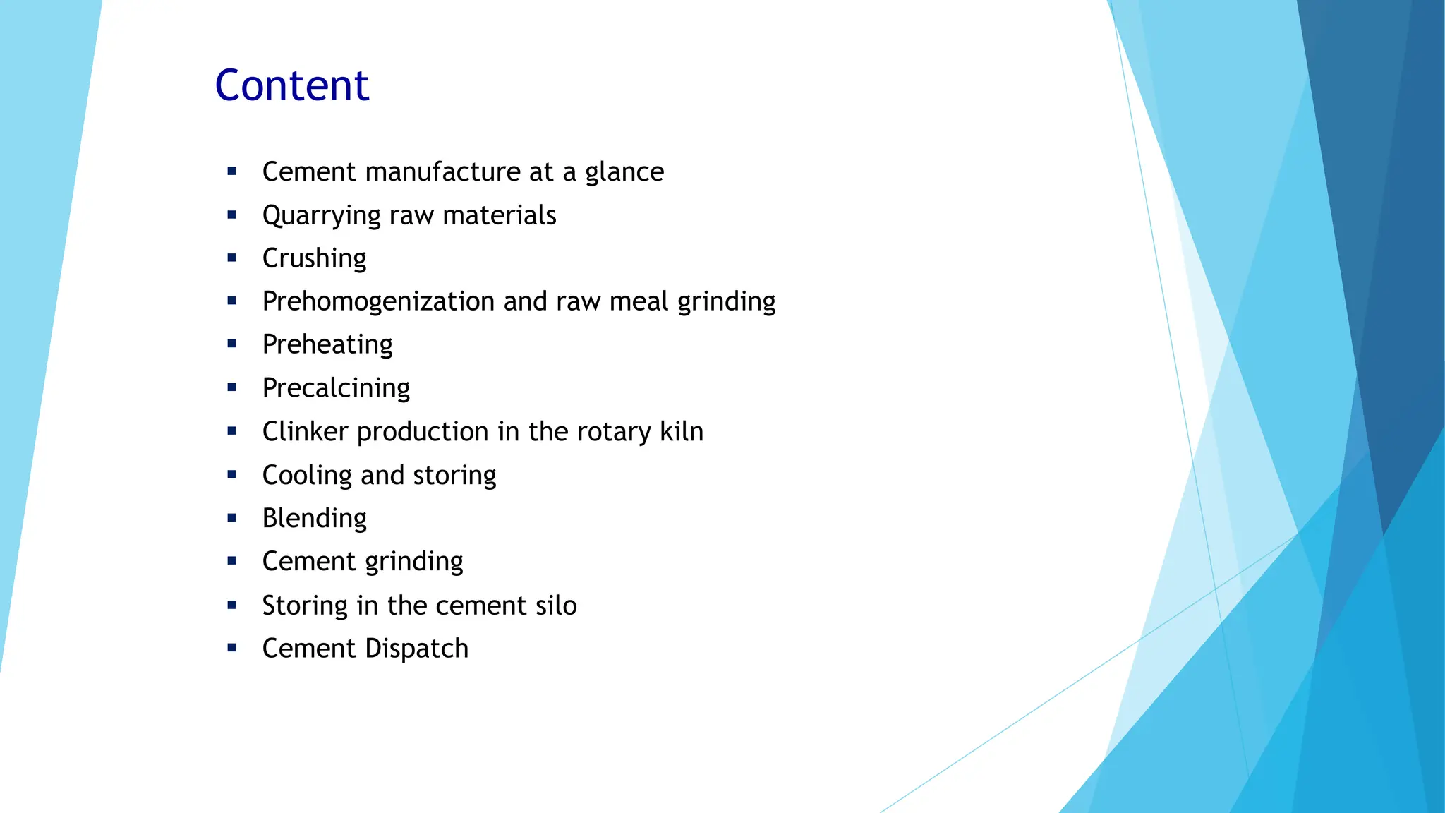 Training - Cement manufacturing Unit operation.pptx