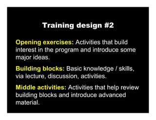 Training Design