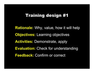 Training Design