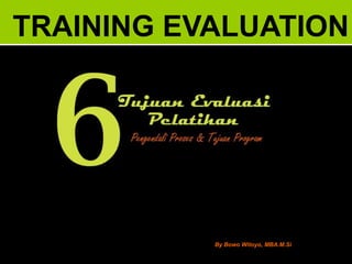 TRAINING EVALUATION
By Bowo Witoyo, MBA.M.Si
 