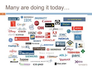 Many are doing it today…
3

12/10/2013

 